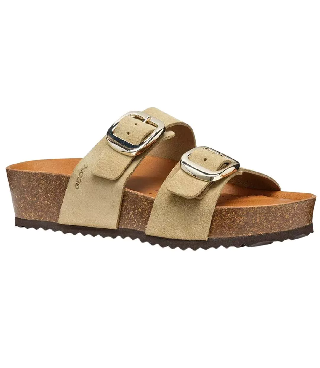 Womens/ladies D Brionia H Leather Sandals Light Taupe Geox