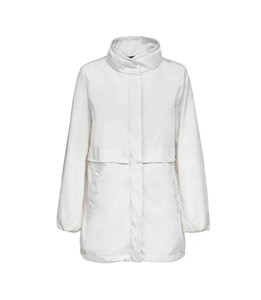 Womens/ladies Genziana Long Length Midseason Jacket Moonlight Sand Geox