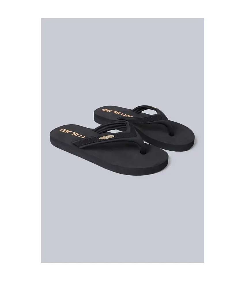 Womens/ladies Swish Recycled Flip Flops Black Animal