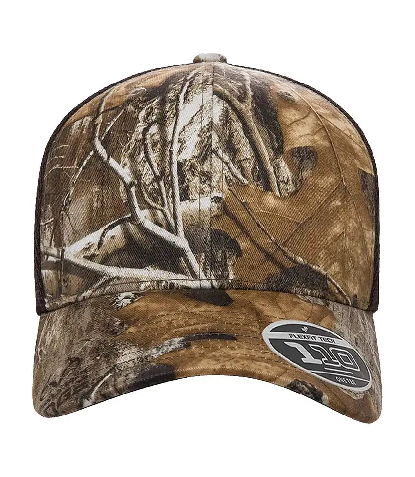 Realtree Camo Mesh Back Trucker Cap Brown Flexfit