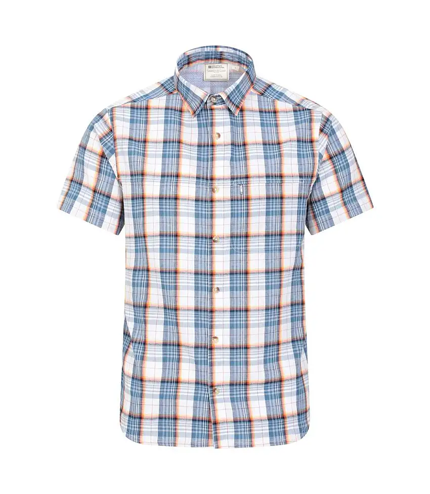 Mens Cotton Shirt Bright Blue Mountain Warehouse