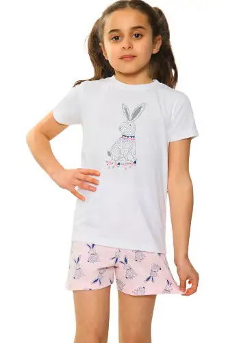 White & Pink Pretty Bunny Pyjama Set