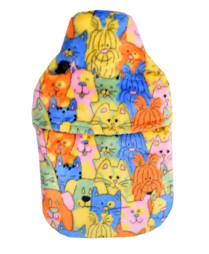 Cartoon Cats & Dogs Fleece 2L Hot Water Bottle