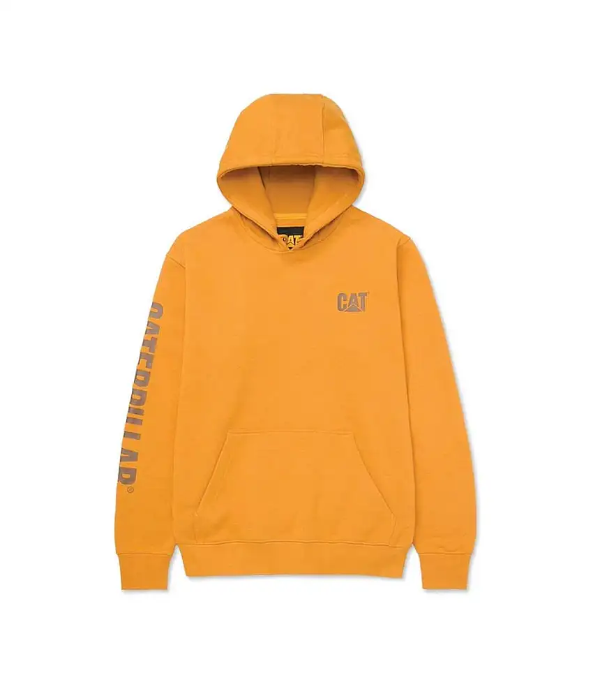 Mens Trademark Banner Hoodie Yellow Caterpillar
