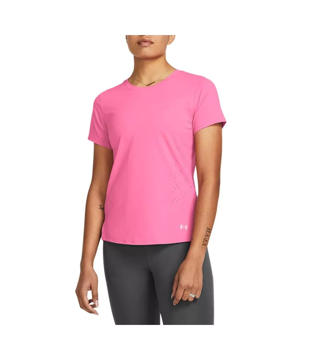 Womens/ladies Launch Elite Short-sleeved T-shirt Pink Under Armour