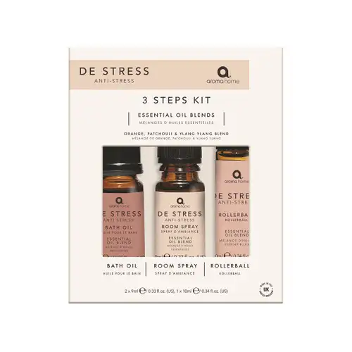 De-Stress Pillow Spray, Rollerball & Bath Oil Set