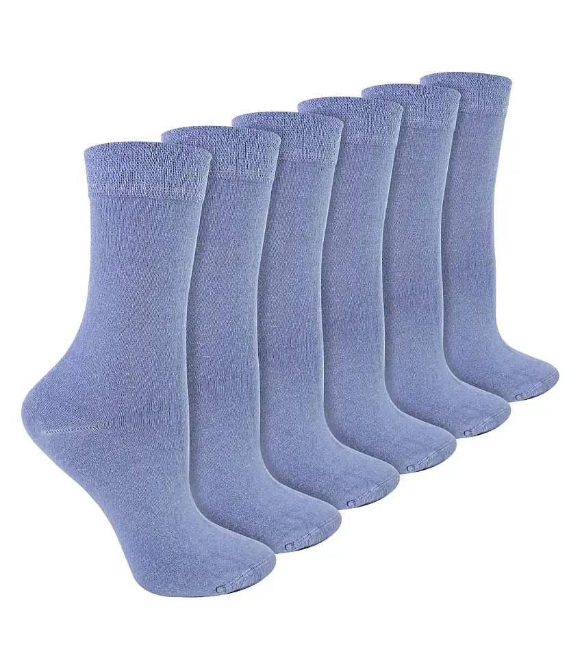 Ladies 6 Pack Bamboo & Merino Wool Blend Socks