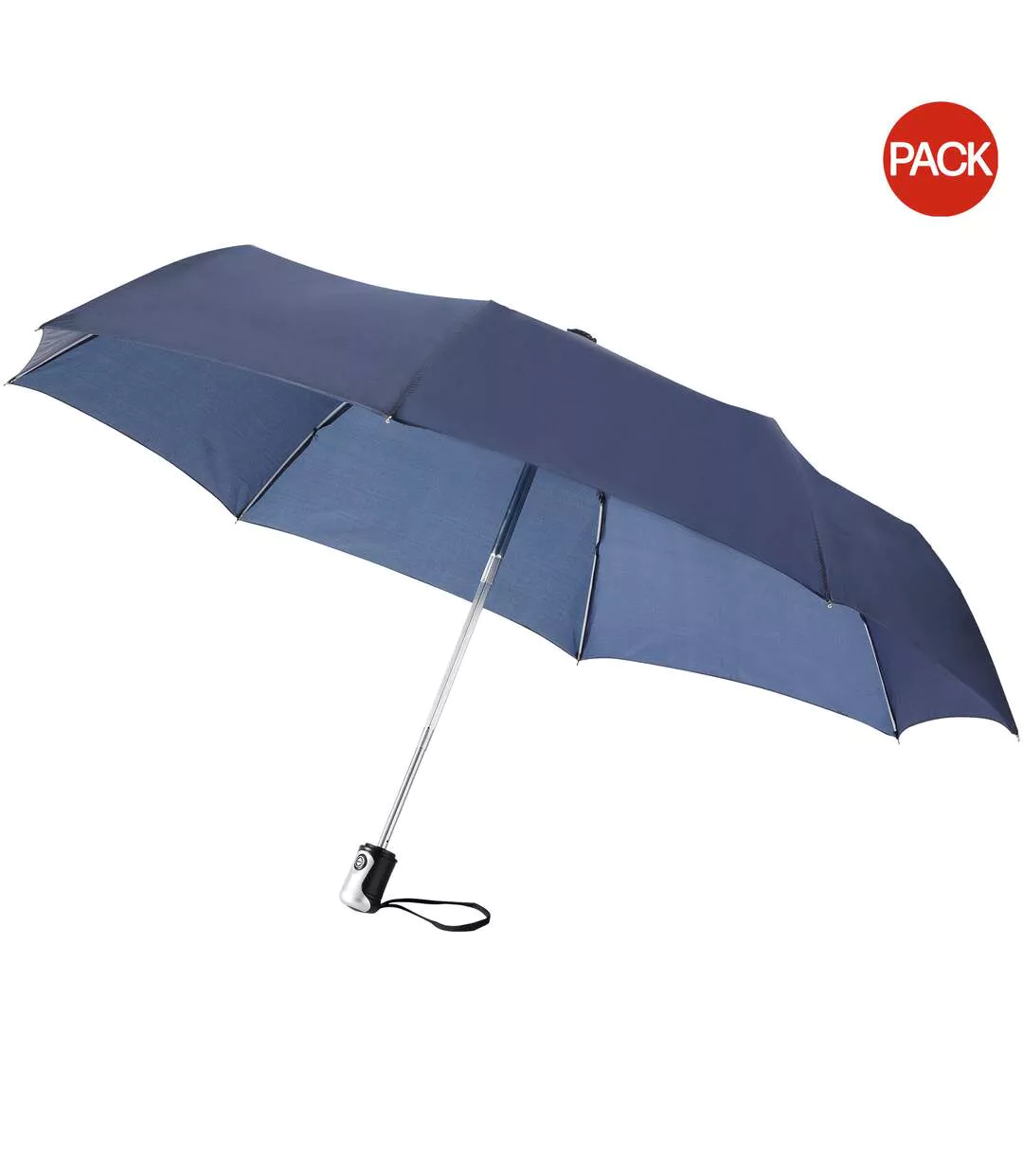Bullet 21.5in Alex 3-Section Auto Open And Close Umbrella (Pack of 2) (Navy) (One Size) - UTPF2527