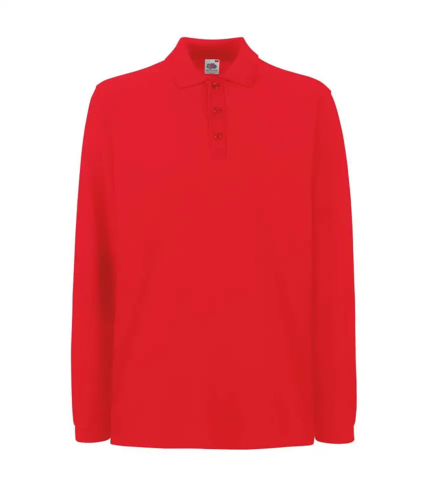 Fruit Of The Loom Mens Premium Long Sleeve Polo Shirt (Red) - UTBC1383