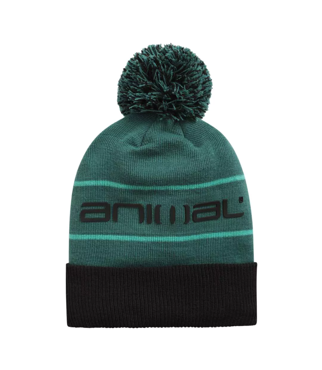 Dylan Pom Pom Recycled Skiing Beanie Green Animal