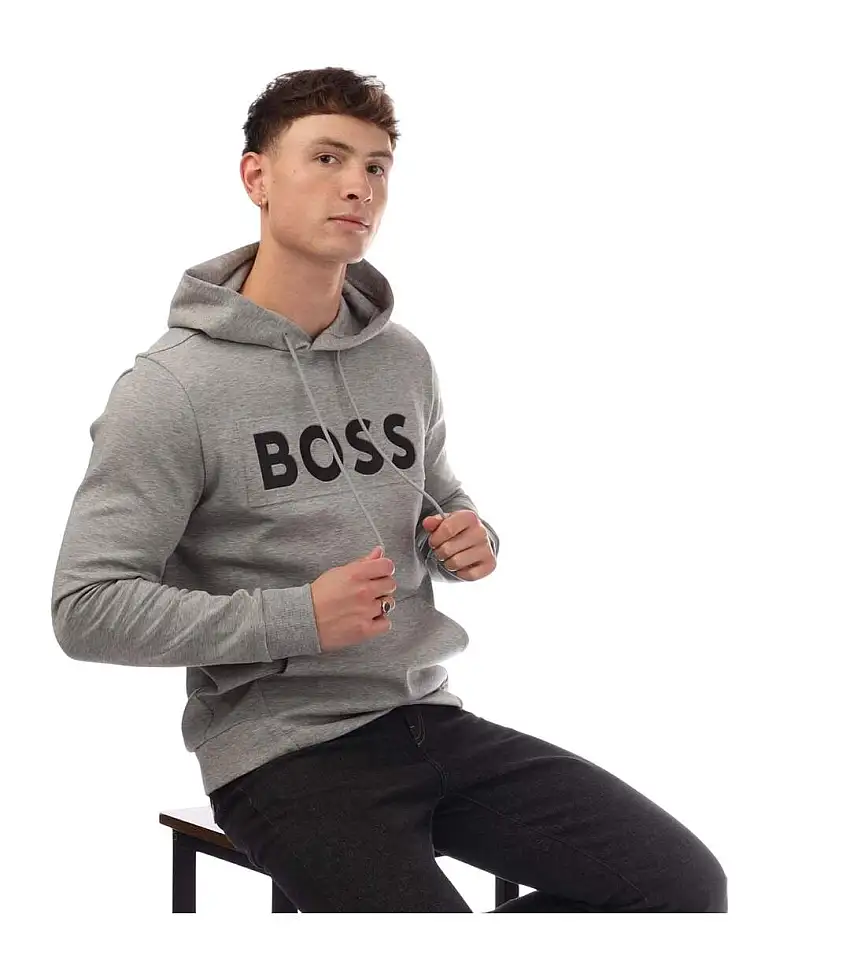 Mens Soody Hoodie Grey Hugo Boss