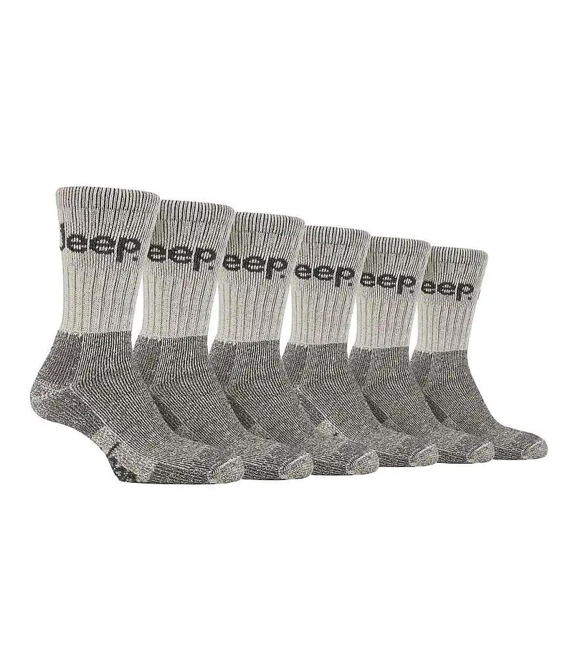 6 Pairs Mens Luxury Cushioned Cotton Hiking Socks