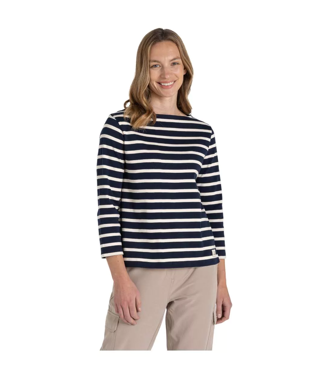 Womens/ladies Painne Stripe Long-sleeved Top Blue Navy Craghoppers