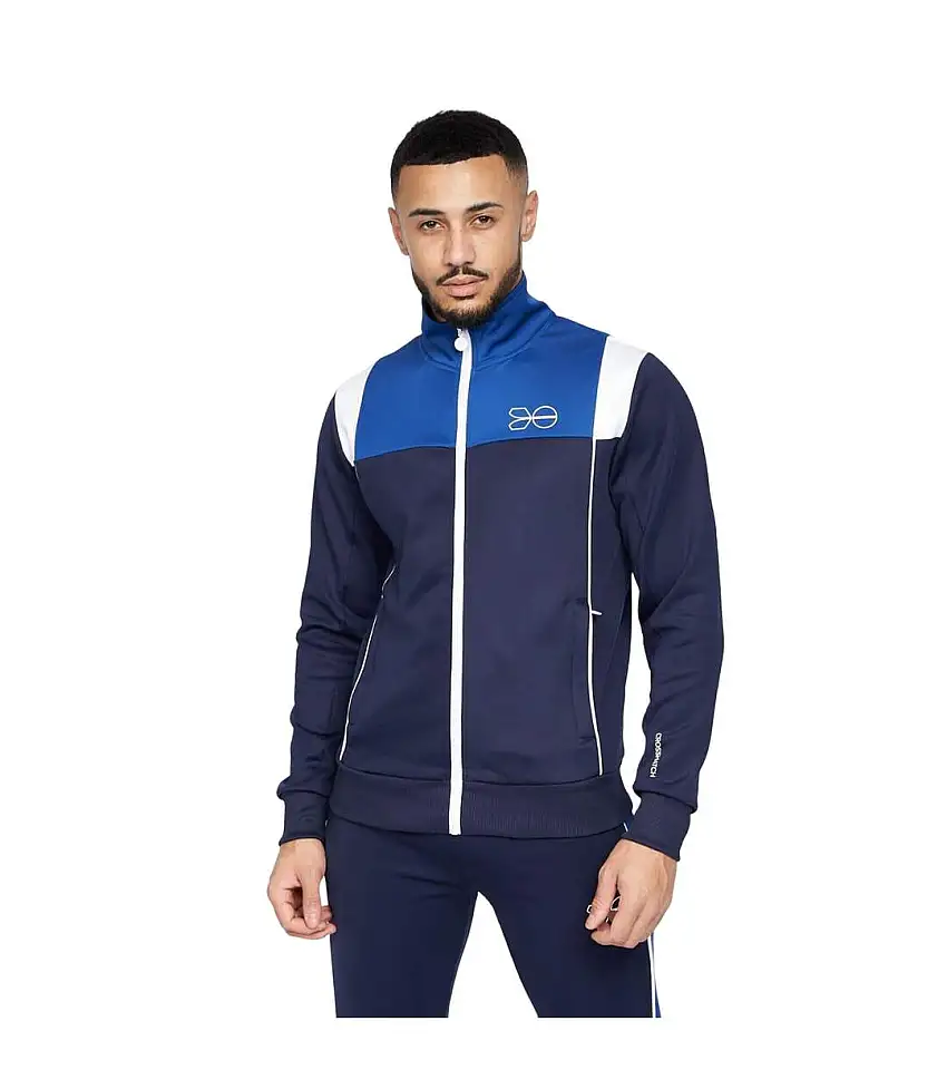 Mens Chinooks Tracksuit Navy Blue Crosshatch