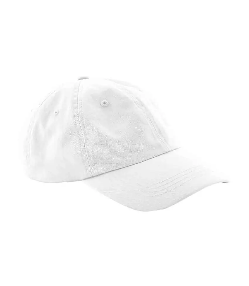 6 Panel Low Profile Dad Hat White Beechfield
