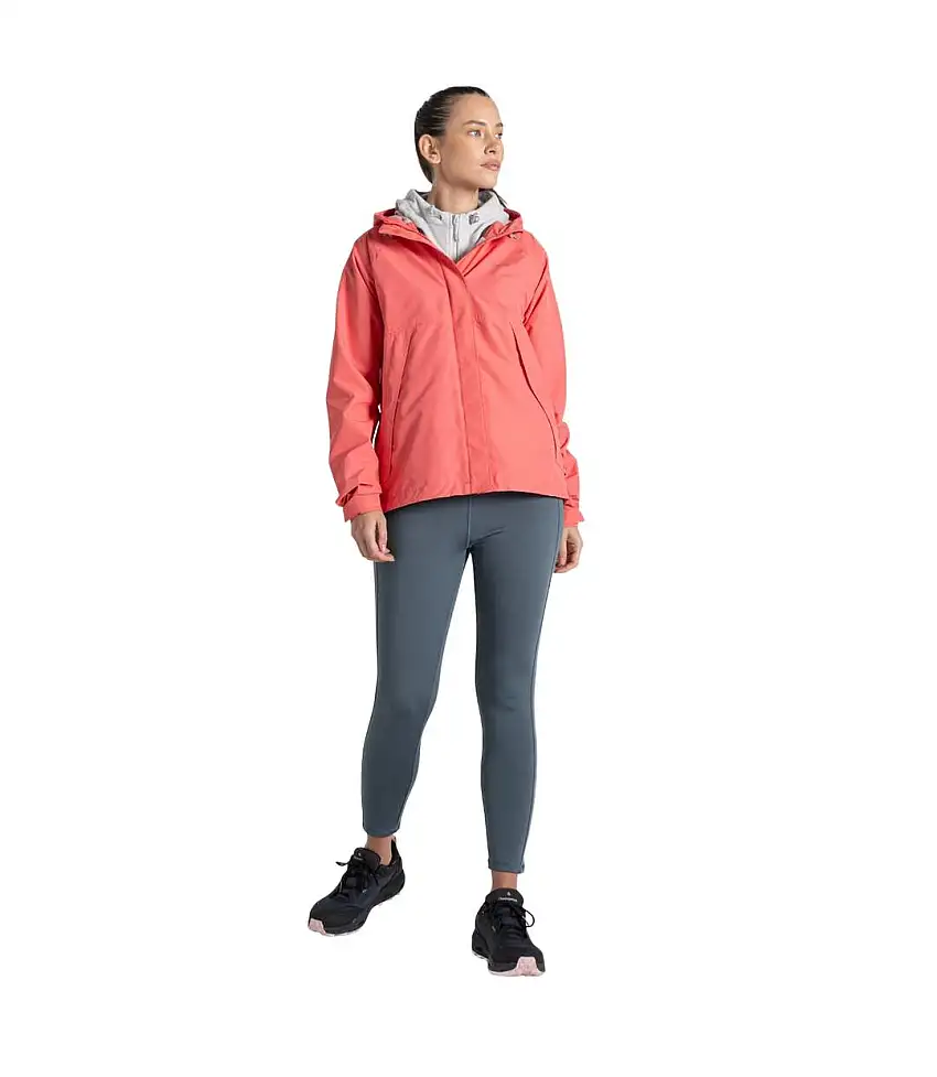 Womens/ladies Ossus Waterproof Jacket Deep Coral Craghoppers