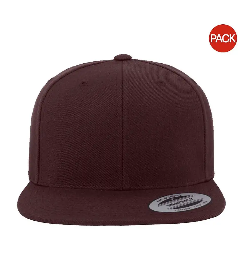 Yupoong Mens The Classic Premium Snapback Cap (Pack of 2) (Maroon) - UTRW6714