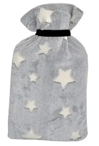 Stars Blue Glow Fleece 2L Hot Water Bottle