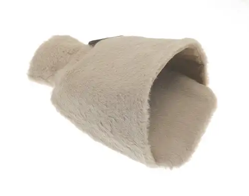 Beige Faux Fur Hot Water Bottle Foot Warmer