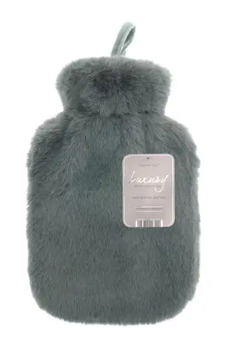 Pewter Luxury Faux Fur 2L Hot Water Bottle