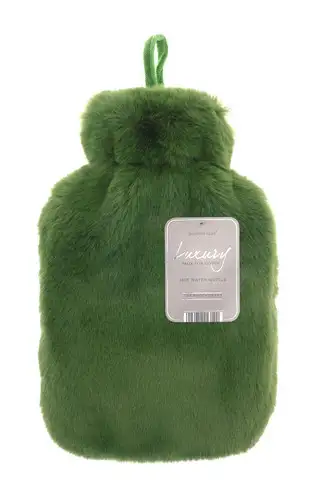Emerald Luxury Faux Fur 2L Hot Water Bottle