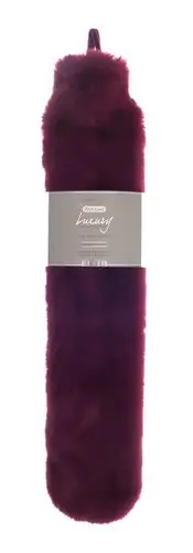 Claret Luxury Faux Fur Long Hot Water Bottle