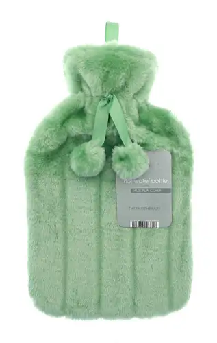 Apple Faux Fur 2L Hot Water Bottle