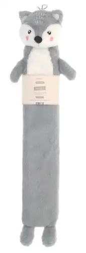 3D Novelty Grey Fox Long Hot Water Bottle