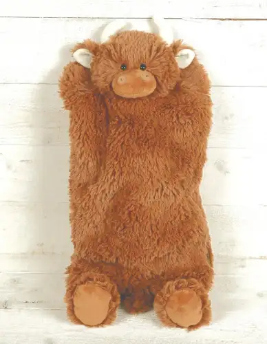 Brown Highland Cow Hot Water Bottle/PJ Case