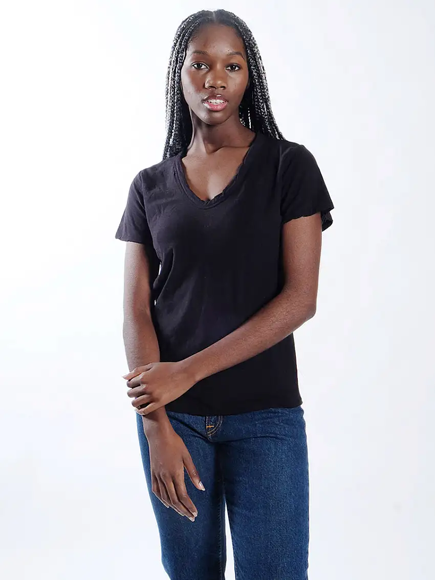 Any2 Scoop Neck T-shirt - Black