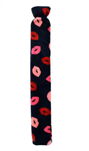 Lip Kisses Fleece Long Hot Water Bottle