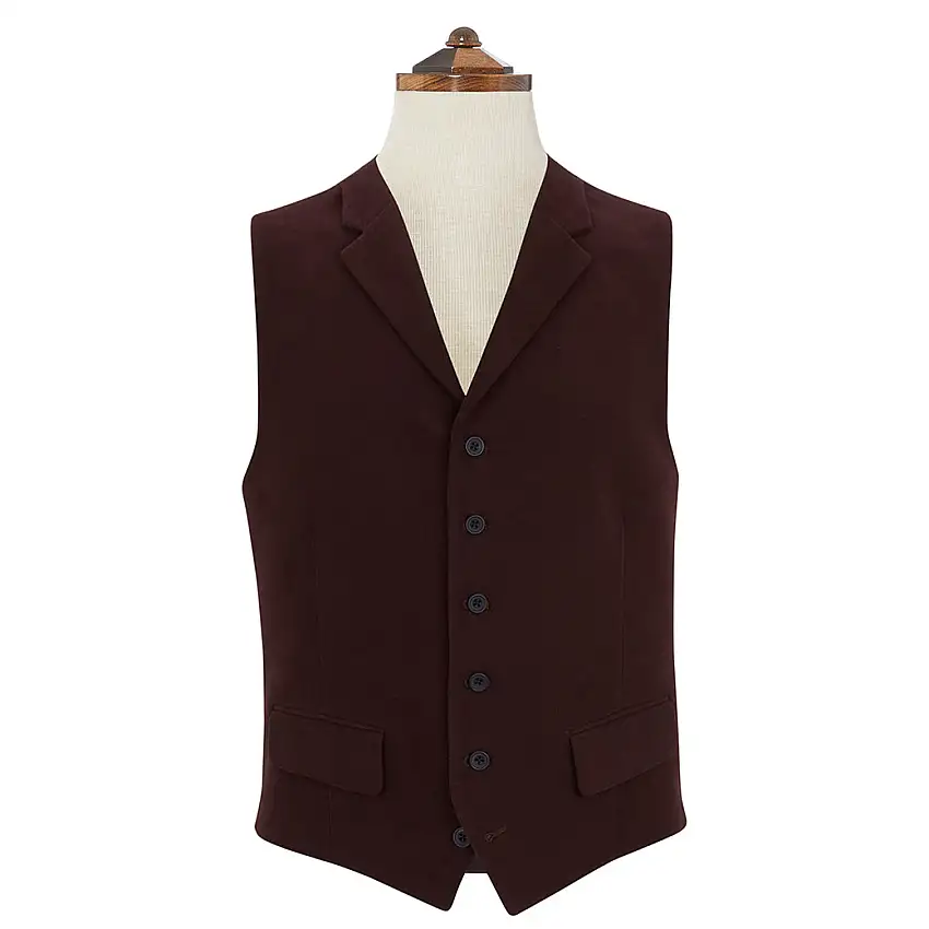 Hadley Wine Moleskin Waistcoat