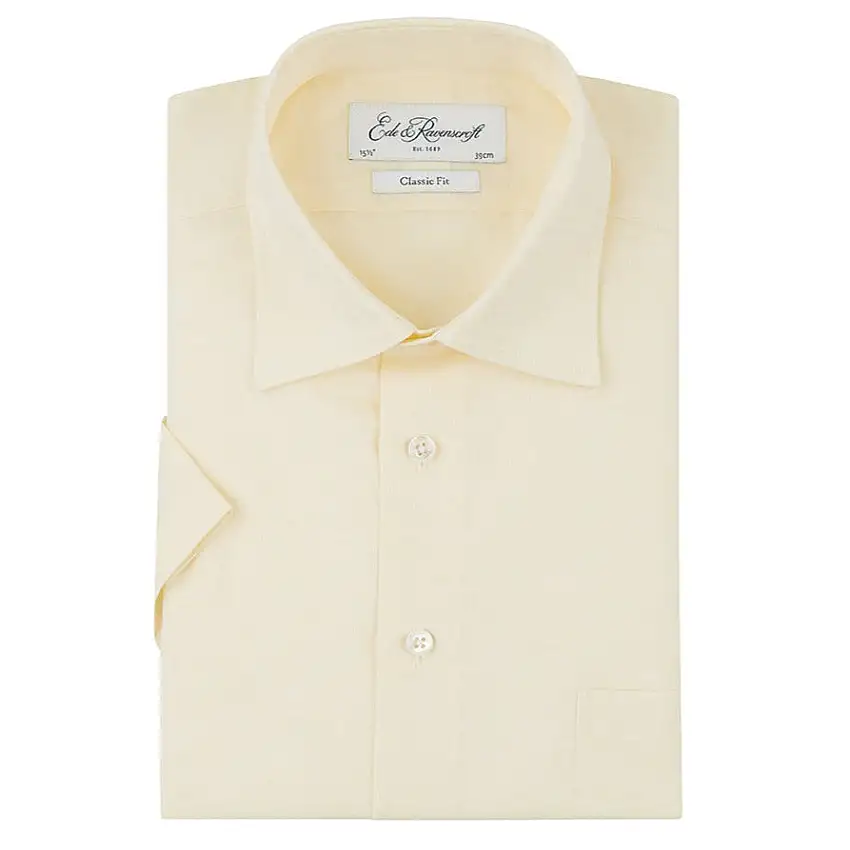 Aubrey Yellow Short Sleeve Linen Shirt