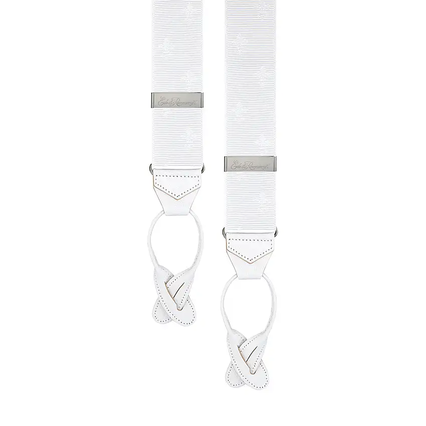 White Fleur De Lys Braces