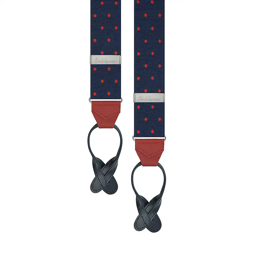 Navy and Red Webbed Spot Braces