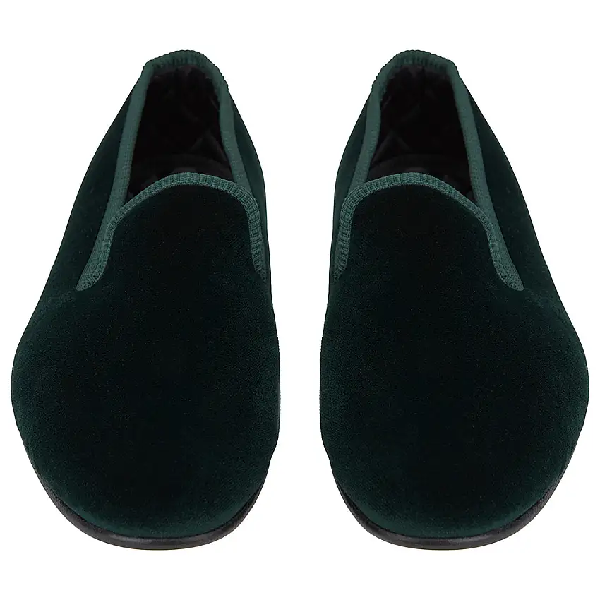 Knightsbridge Green Velvet Slipper