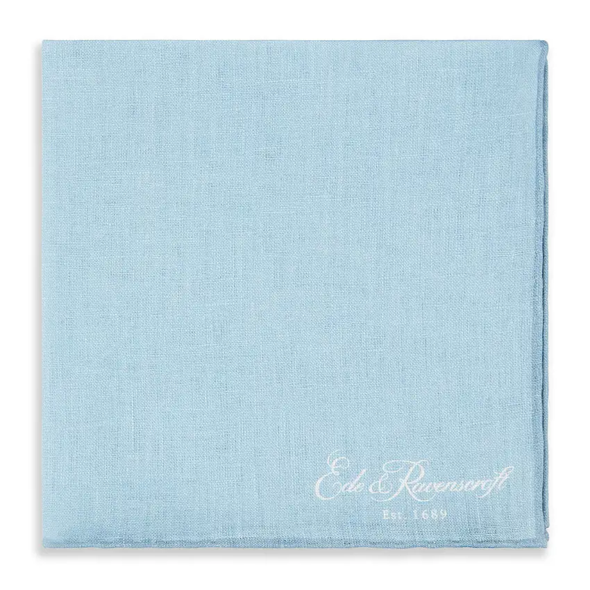 Blue Linen Pocket Square
