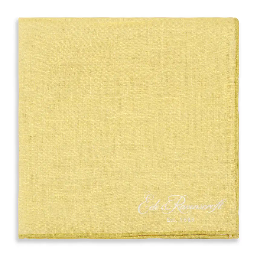 Yellow Linen Pocket Square