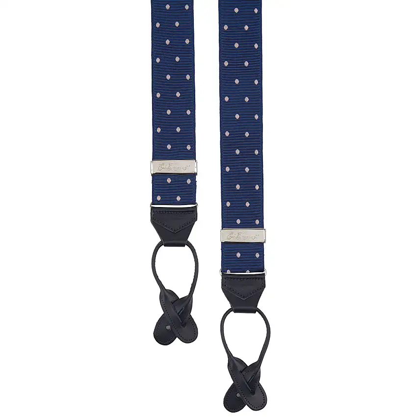 Navy and Pale Pink Webbed Spot Braces