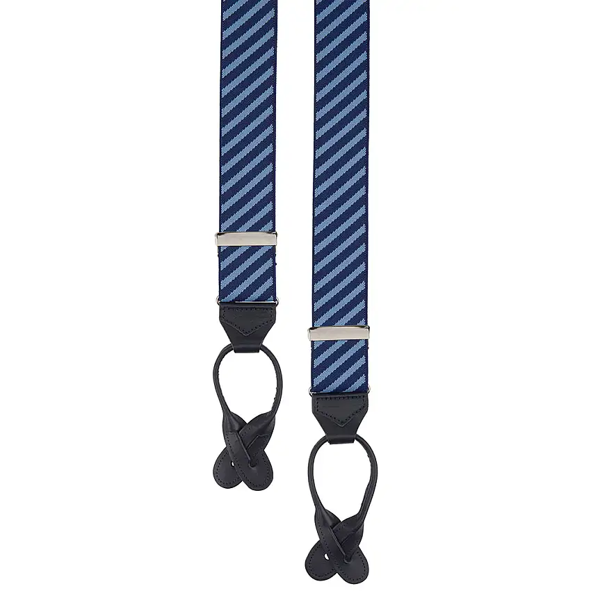 Navy Diagonal Stripe Elastic Braces