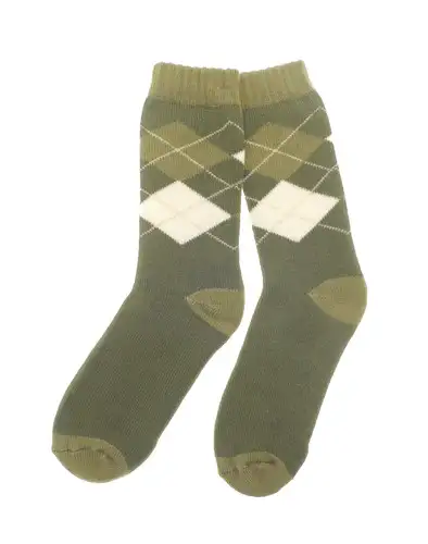 Khaki Argyle Therma Feet Extra Warm Thermal Socks