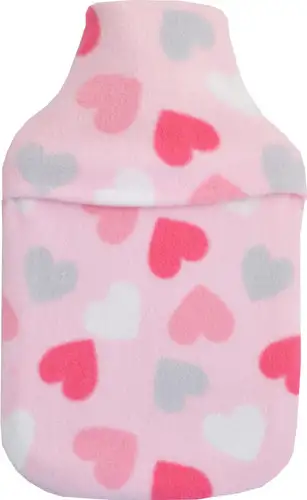 Pink Hearts Fleece 2L Hot Water Bottle