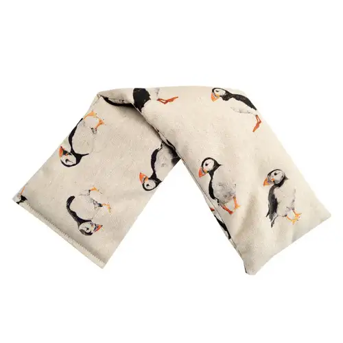 Puffins Print Cotton Lavender Wheat Bag