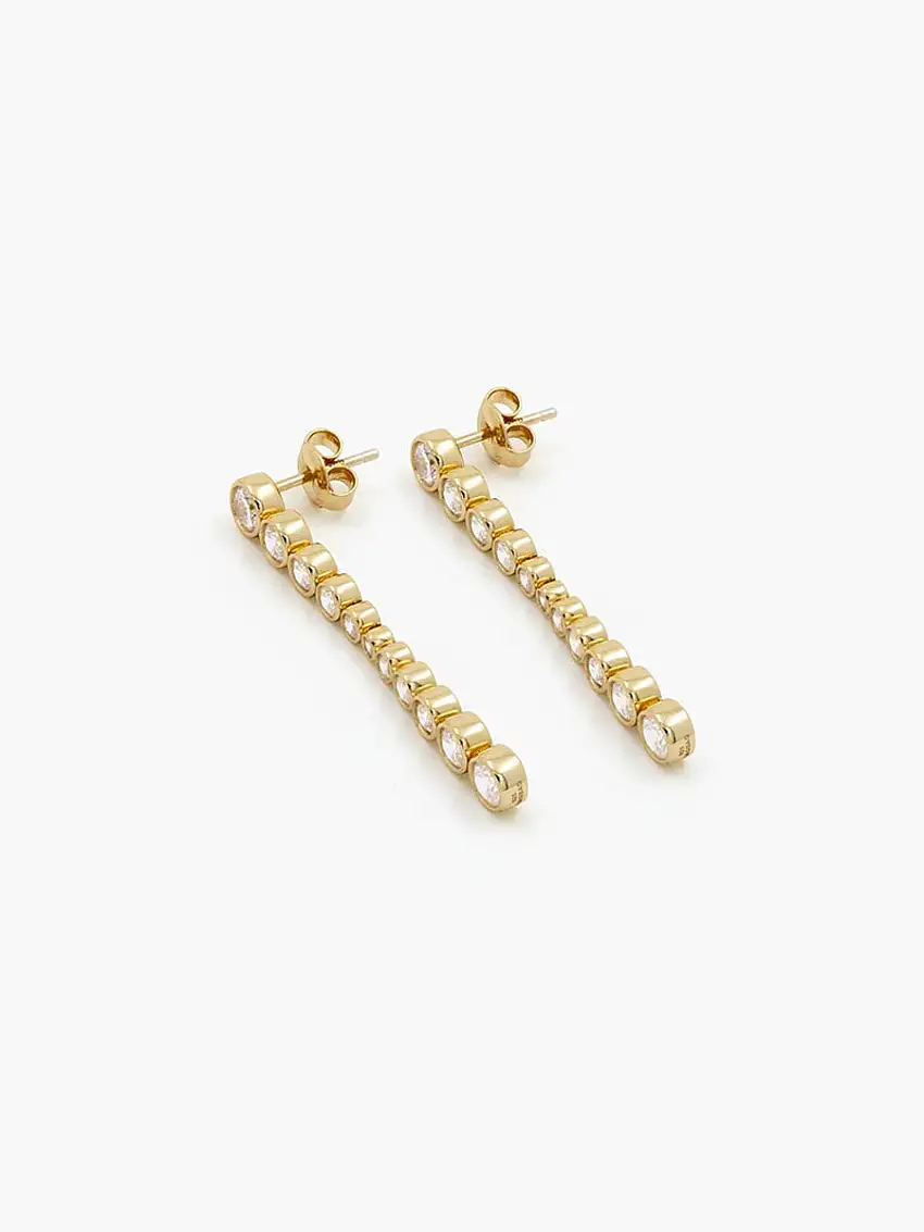 18k Gold Drop Earrings - No. 12099