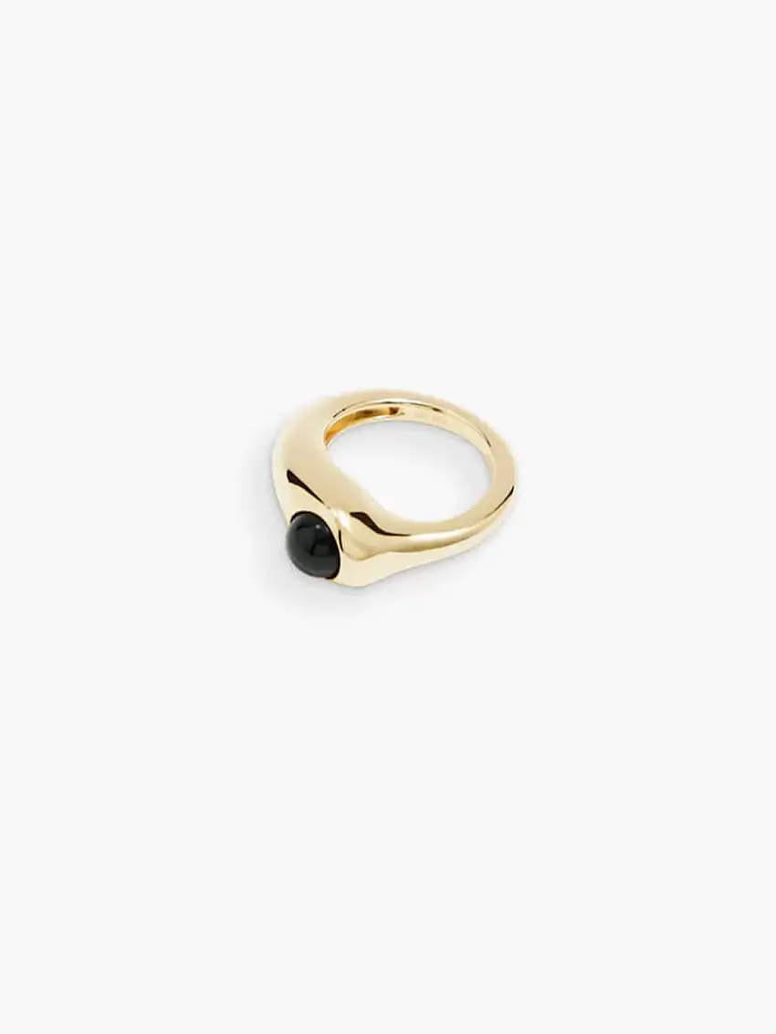 Dualism Black Onyx Ring - Gold