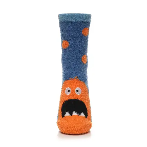 2pk Monster Brushed Chenille Slipper Socks