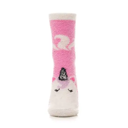 2pk Unicorn Brushed Chenille Slipper Socks