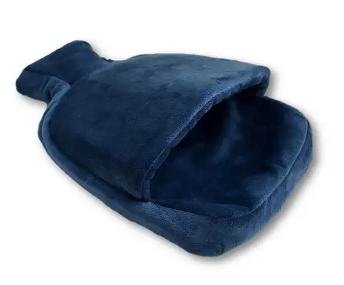 Navy Fleece Hot Water Bottle Foot Warmer