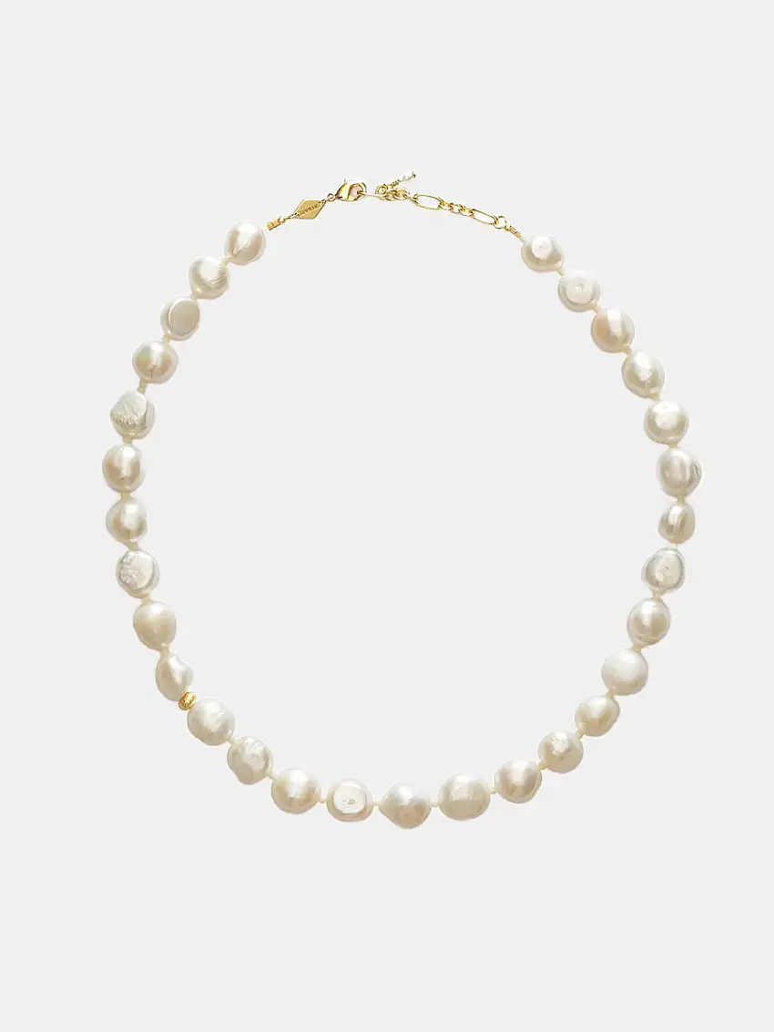 Stellar Pearly Necklace - Gold