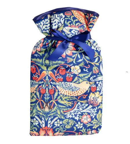 Blue Strawberry Thief Velvet 2L Hot Water Bottle